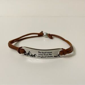 Adjustable Bracelet Motivational Quote Mountain Hiking Jewelry